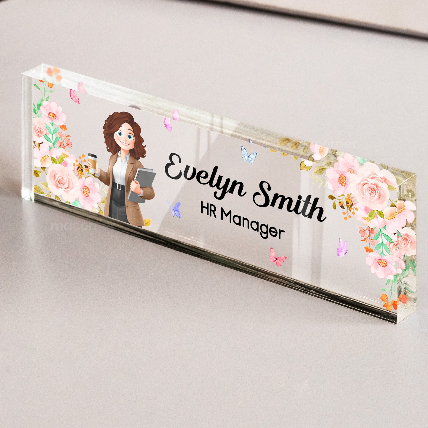 Office Desk Decor - Gift For Colleagues, Coworkers, Boss - Personalized Name Plate