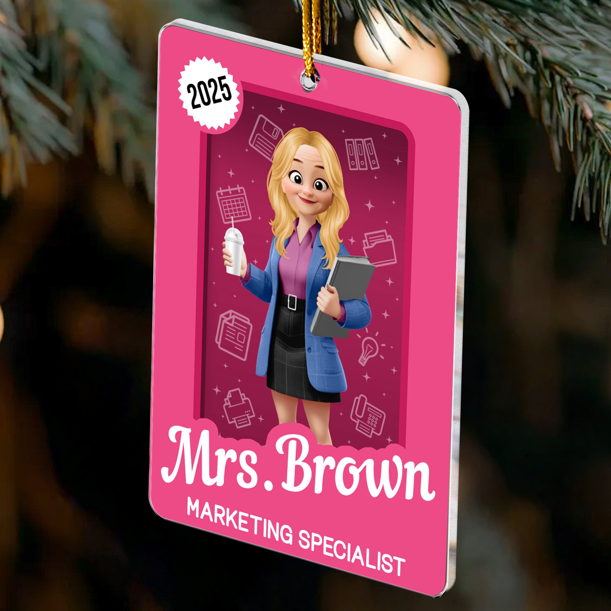 Office Worker Toy Box - Gift For Coworker, Boss - Personalized Acrylic Ornament