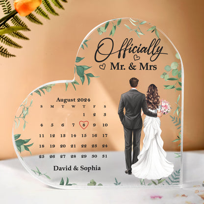 Officially Mr. & Mrs - Personalized Acrylic Plaque