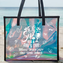 Oh Sip It's A Girls' Trip - Personalized Holographic Tote