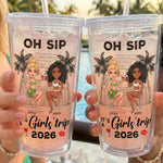 Oh Sip! It's A Girls' Trip - Personalized Acrylic Tumbler With Straw
