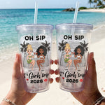 Oh Sip! It's A Girls' Trip - Personalized Acrylic Tumbler With Straw