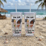 Oh Sip! It's A Girls' Trip - Personalized Acrylic Tumbler With Straw