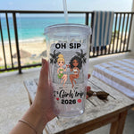 Oh Sip! It's A Girls' Trip - Personalized Acrylic Tumbler With Straw