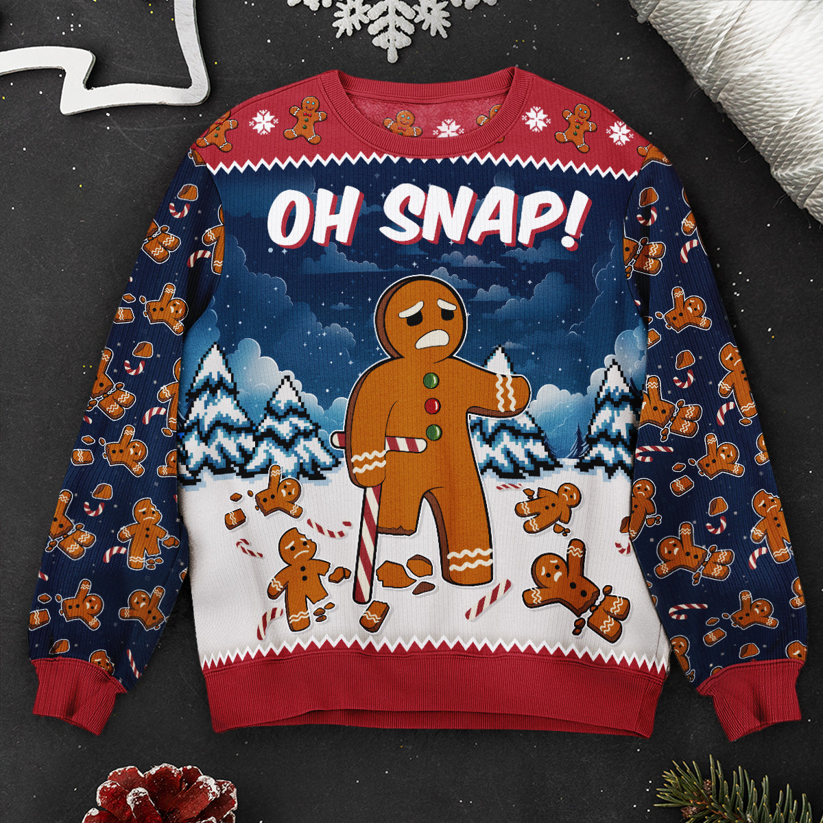 Oh Snap Gingerbread Funny For Men, Women - Ugly Sweater