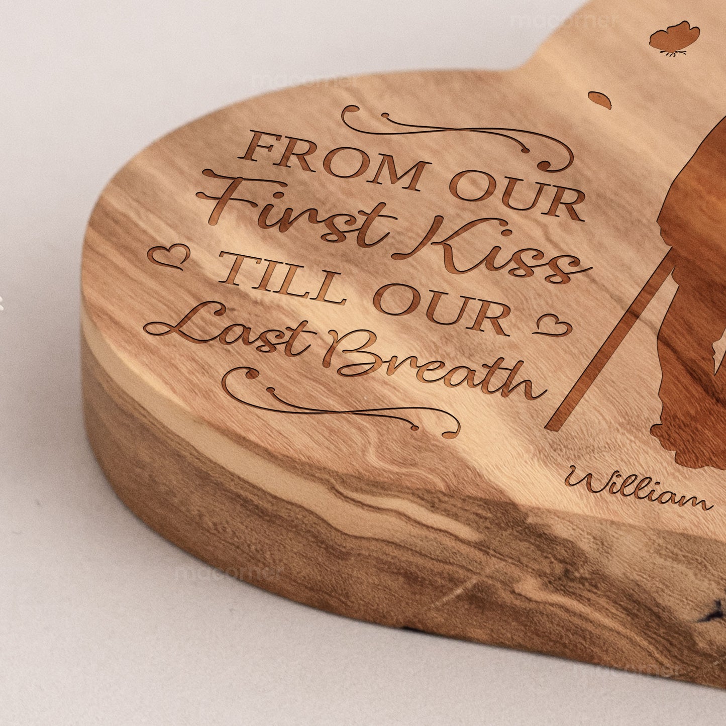 Old Couple From Our First Kiss Till Our Last Breath - Personalized Engraved Wood Plaque