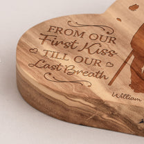 Old Couple From Our First Kiss Till Our Last Breath - Personalized Engraved Wood Plaque