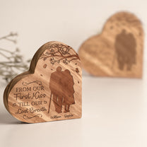 Old Couple From Our First Kiss Till Our Last Breath - Personalized Engraved Wood Plaque