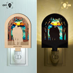 Old Couple Standing Together - Personalized Wood And Acrylic Night Light