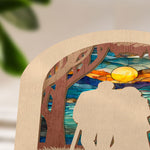 Old Couple Standing Together - Personalized Wood And Acrylic Night Light