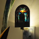 Old Couple Standing Together - Personalized Wood And Acrylic Night Light