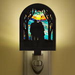 Old Couple Standing Together - Personalized Wood And Acrylic Night Light