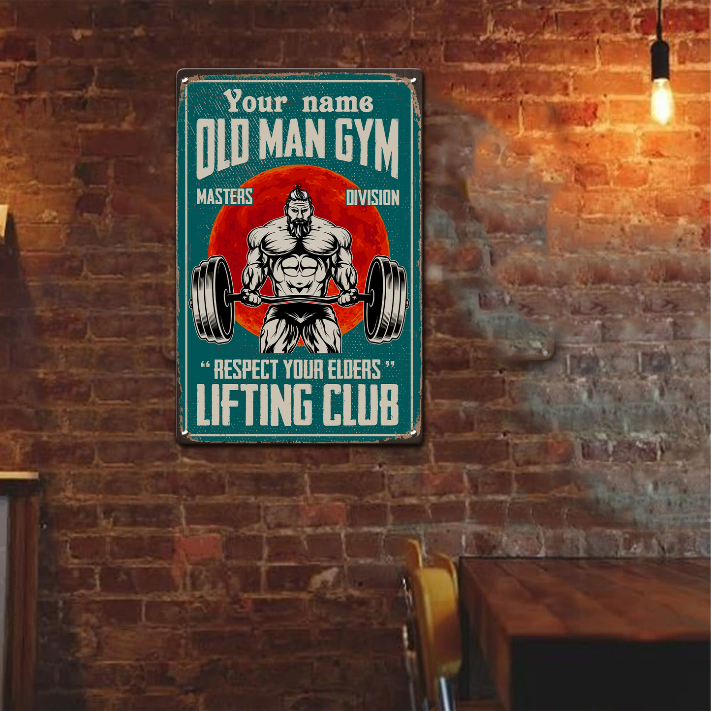 Old Man Gym - Personalized Metal Sign