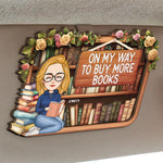 On My Way To Buy More Books - Personalized Wooden Car Visor Clip
