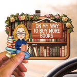 On My Way To Buy More Books - Personalized Wooden Car Visor Clip