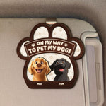 On My Way To Pet My Dogs - Personalized Wooden Car Visor Clip