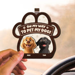 On My Way To Pet My Dogs - Personalized Wooden Car Visor Clip
