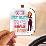 On My Way To Save Lives - Personalized Wooden Car Visor Clip