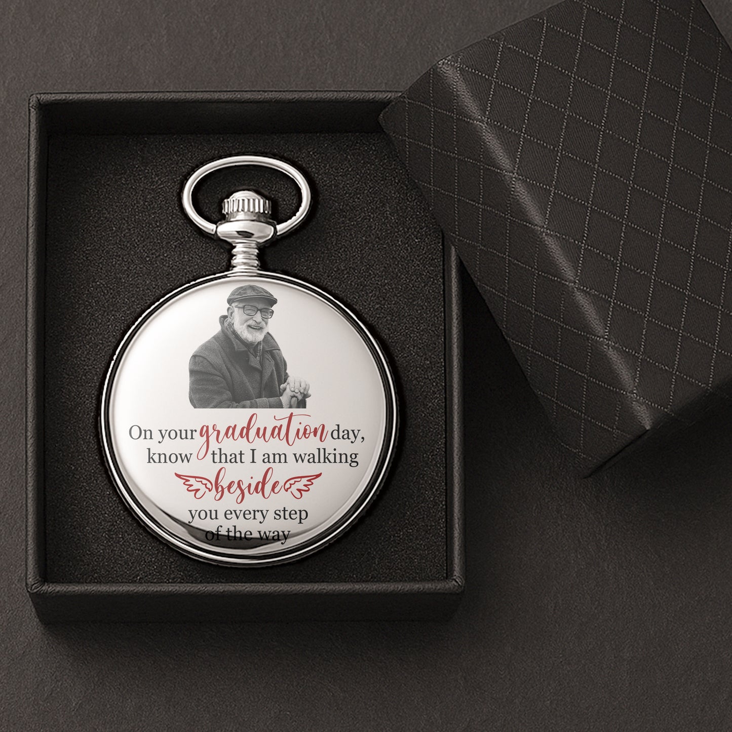 On Your Graduation Day Memorial Custom Photo - Personalized Pocket Watch