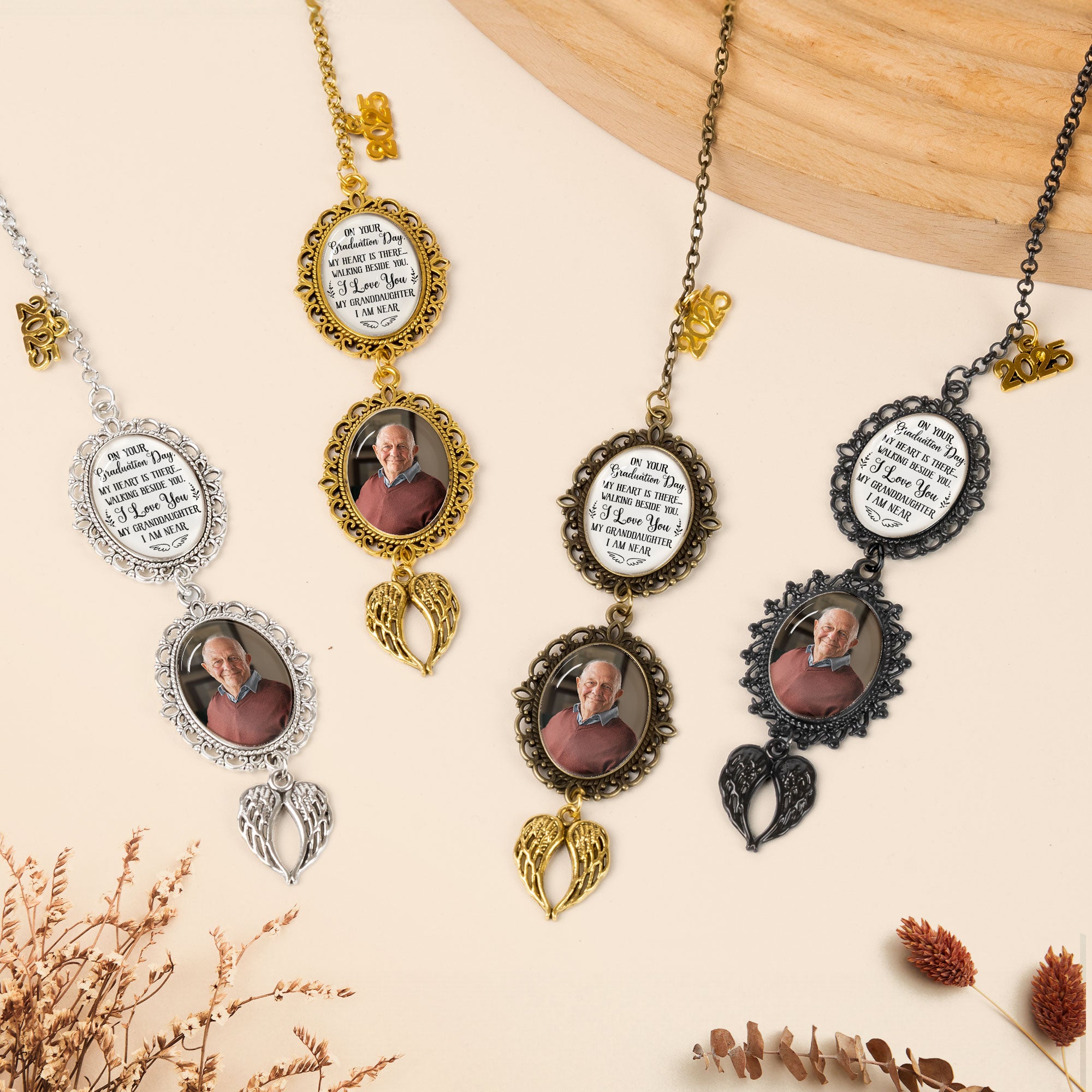 On Your Graduation Day My Heart Is There - Custom Graduation Tassel Photo Charm