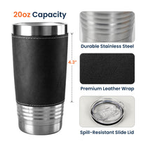 Once A Brother, Always A Brother, No Matter The Distance - Personalized 20oz Leather Wrapped Tumbler