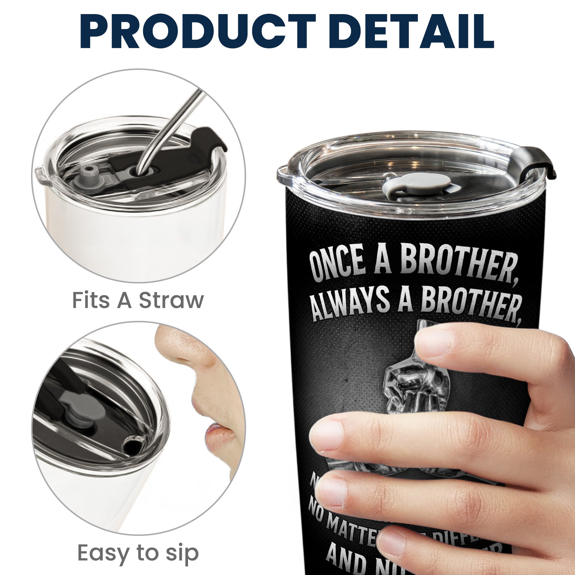 Once A Brother, Always A Brother, No Matter The Distance - Personalized Tumbler Cup
