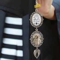 Once By My Side Forever In My Heart Pet Memorial - Custom Graduation Tassel Photo Charm