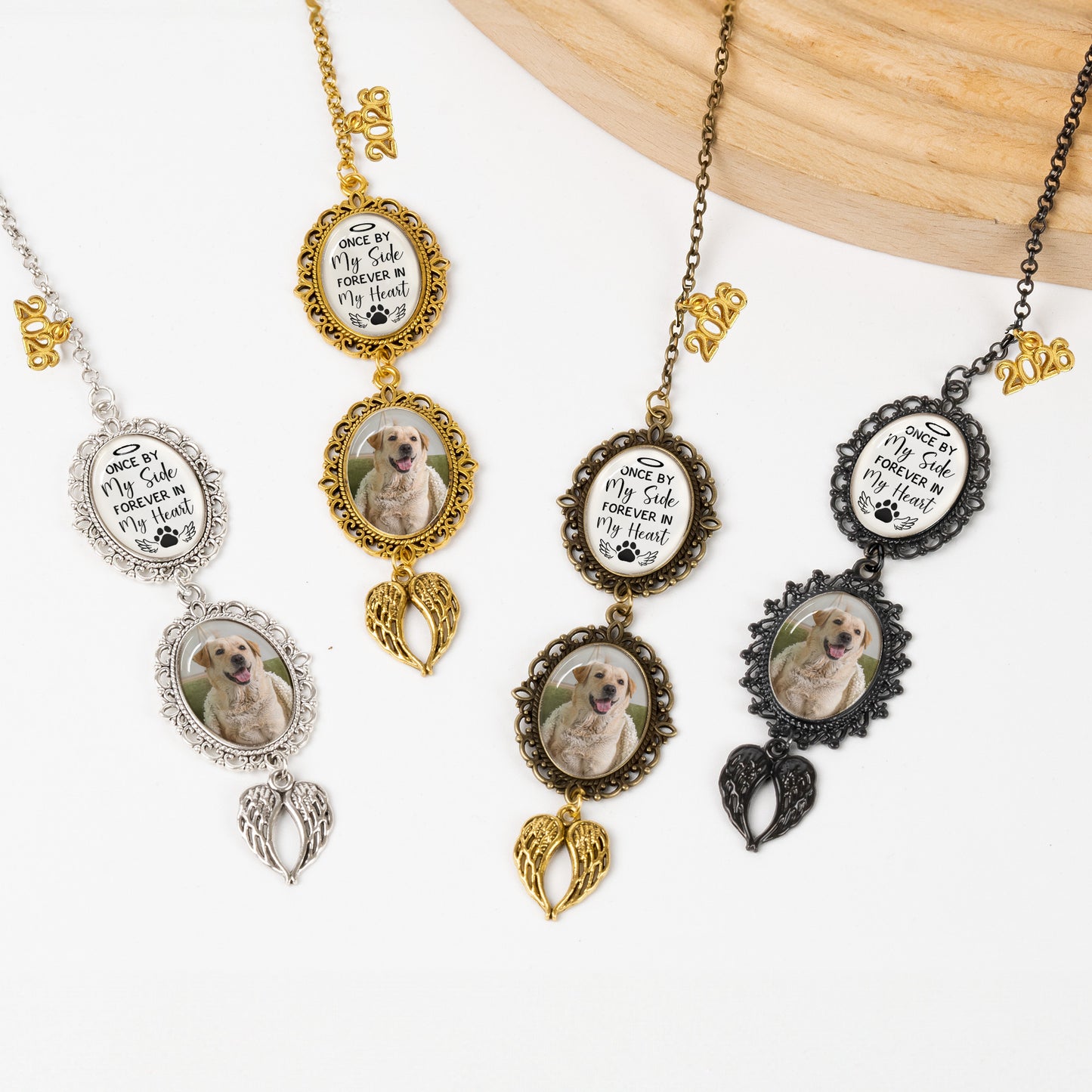 Once By My Side Forever In My Heart Pet Memorial - Custom Graduation Tassel Photo Charm