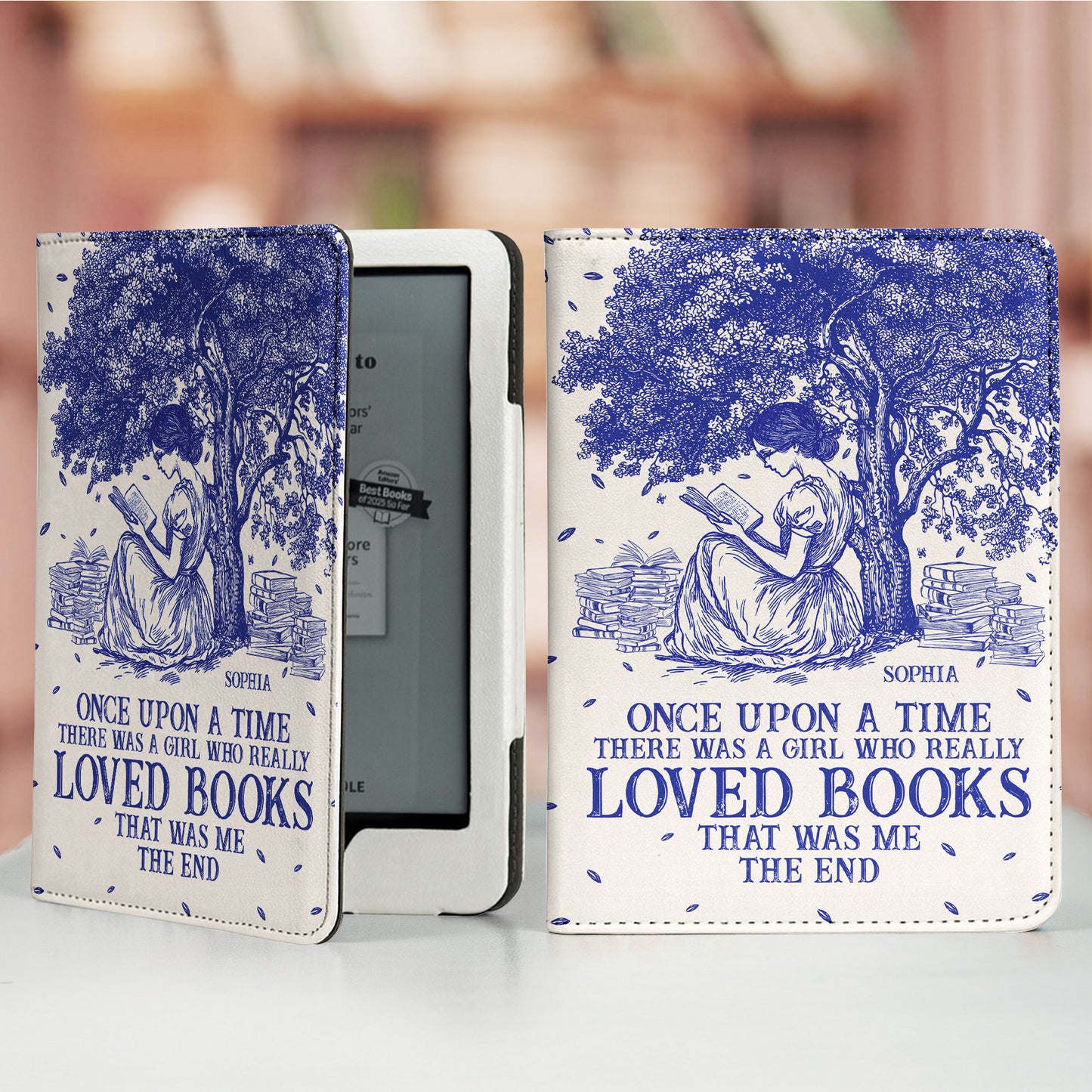 Once Upon A Time Toile De Jouy - Personalized Kindle Paperwhite Case With Stand