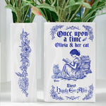 Once Upon A Time, She Lived Happily Ever After - Personalized Ceramic Book Vase