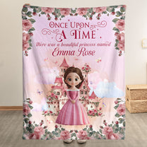 Once Upon A Time, There Was A Beautiful Princess - Personalized Blanket