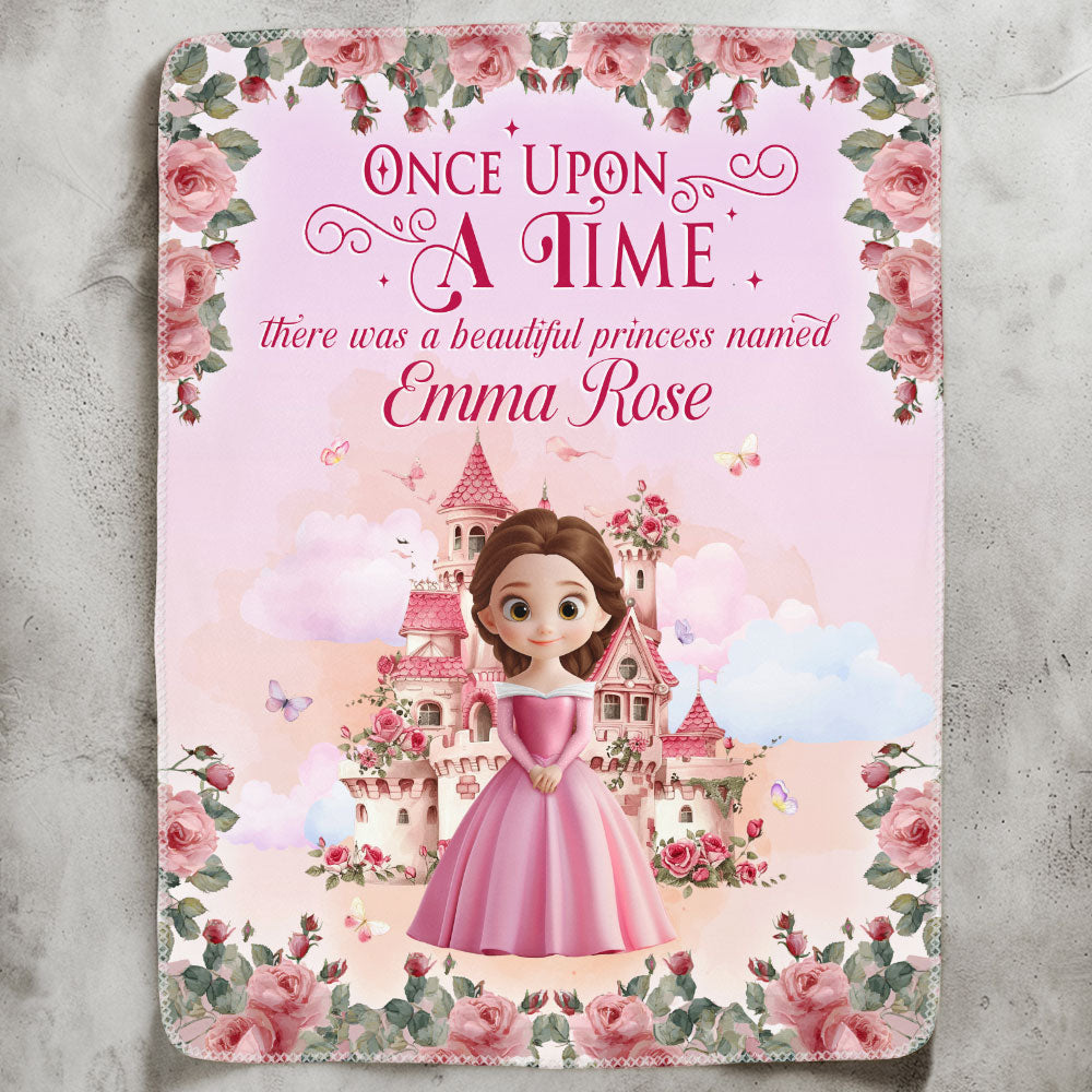 Once Upon A Time, There Was A Beautiful Princess - Personalized Blanket