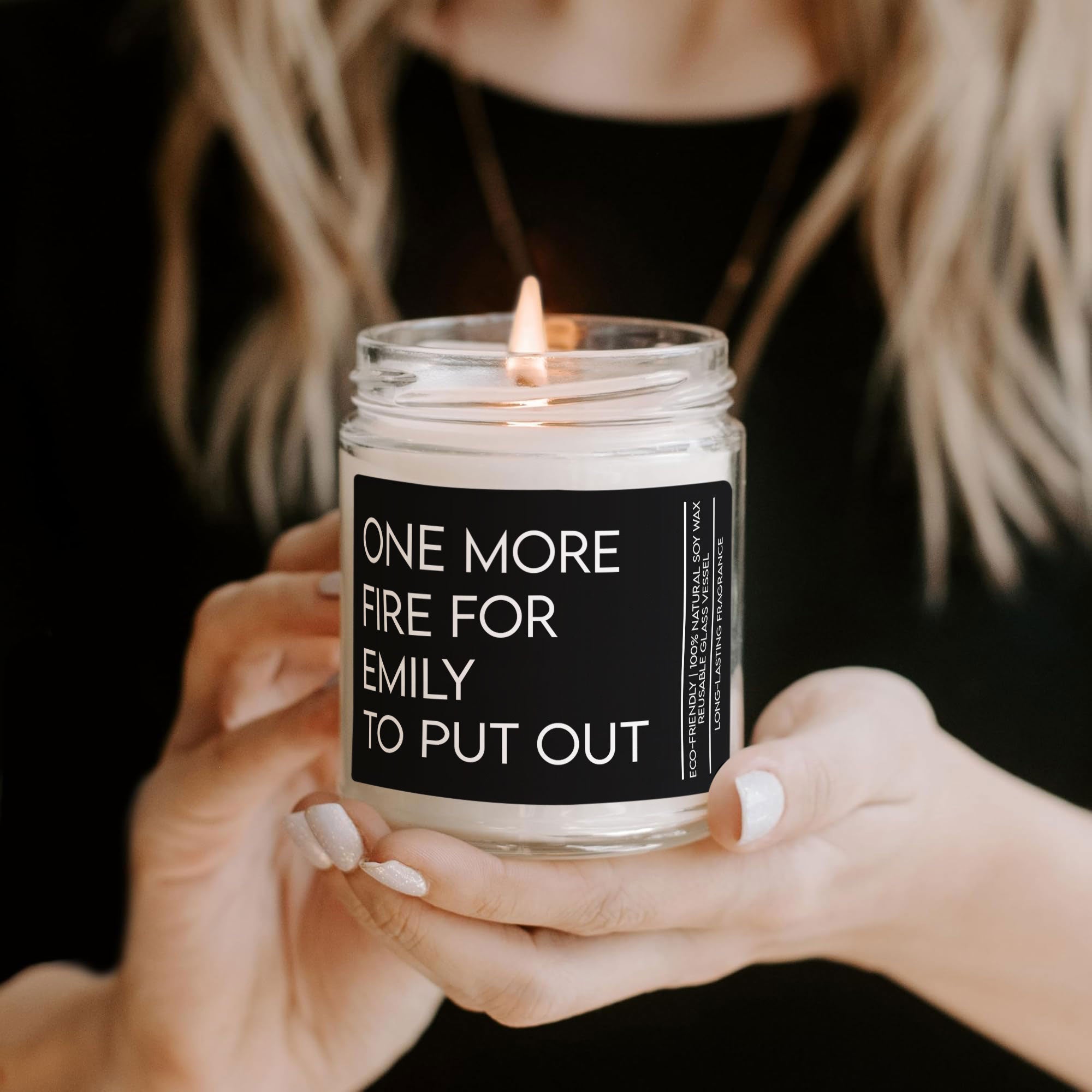 One More Fire For Her, Him To Put Out Funny Gift For Boss, Exchange Coworker Gifts - Personalized Scented Soy Candle