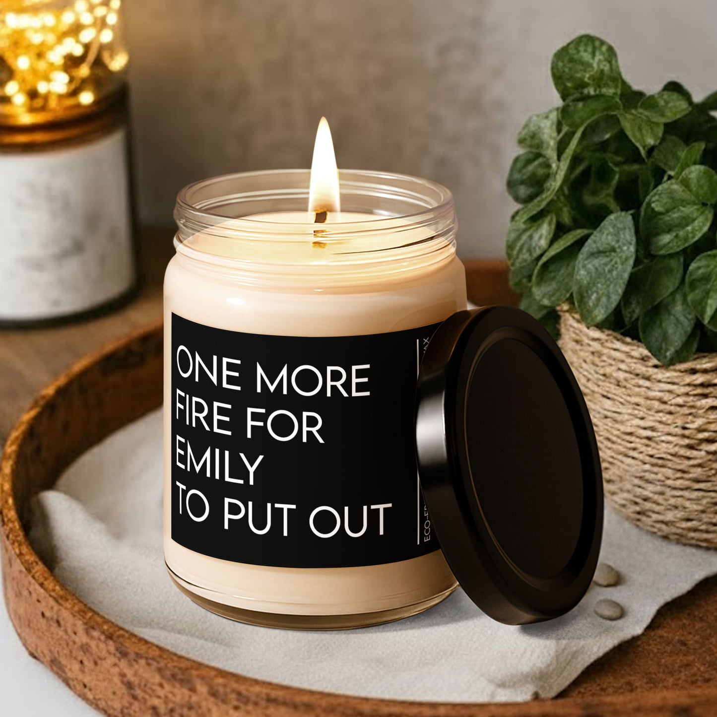 One More Fire For Her, Him To Put Out Funny Gift For Boss, Exchange Coworker Gifts - Personalized Scented Soy Candle