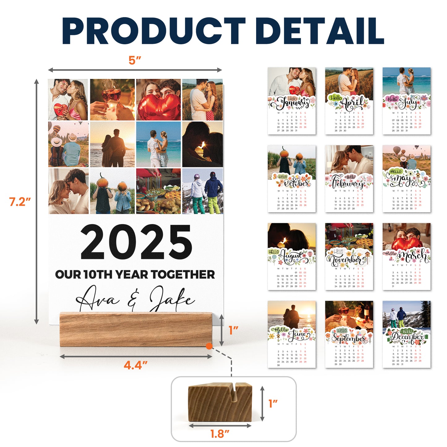 One More Year Together - Personalized Photo Easel Calendar