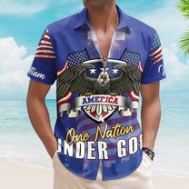 One Nation Under God Christian Patriot Day Hawaiian Shirt  - Custom Hawaiian Shirts