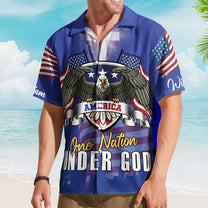 One Nation Under God Christian Patriot Day Hawaiian Shirt  - Custom Hawaiian Shirts