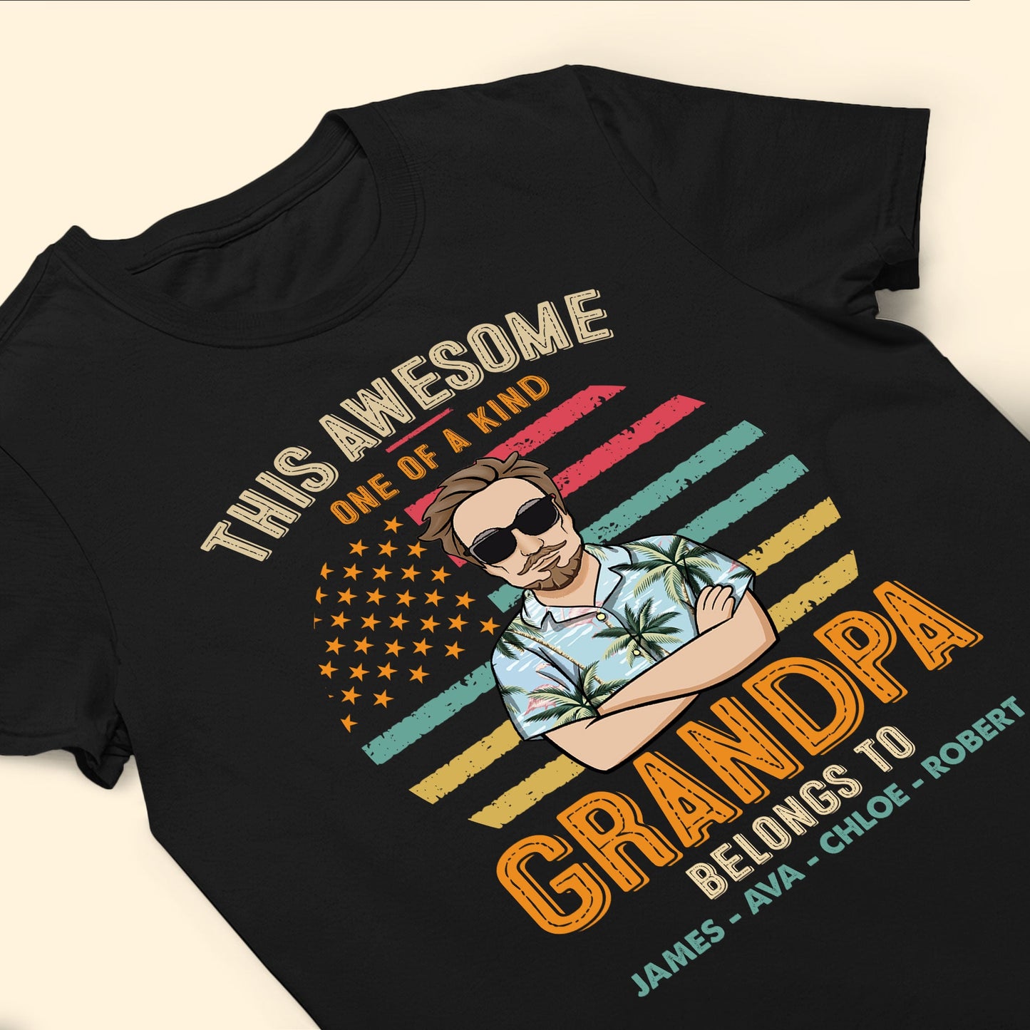 One Of A Kind Grandpa - Personalized Shirt