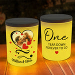 One Year Down Forever To Go Anniversary - Personalized Photo LED Tea Light Holder