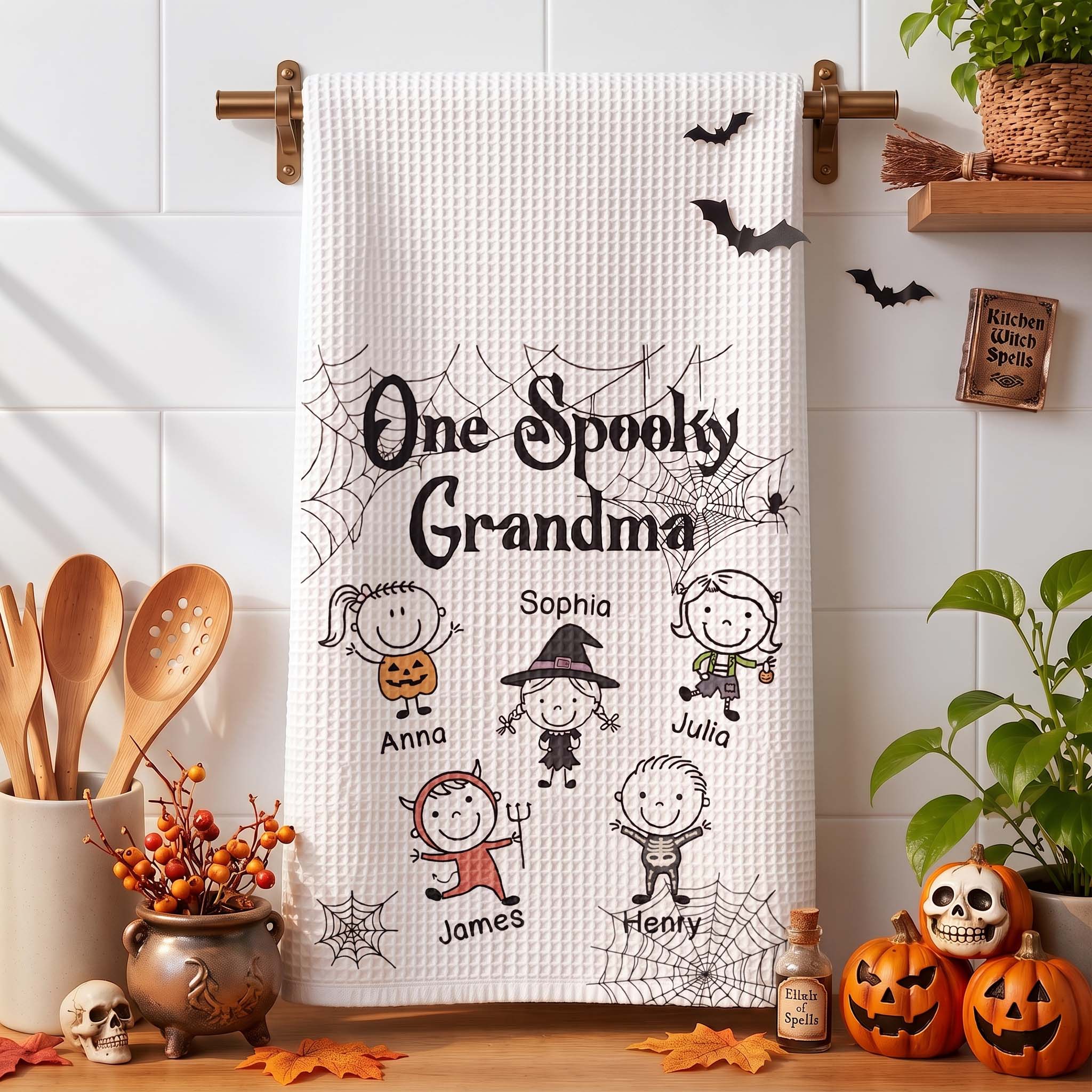 One-Spooky-Grandma-Doodle-Personalized-Kitchen-Towel-1