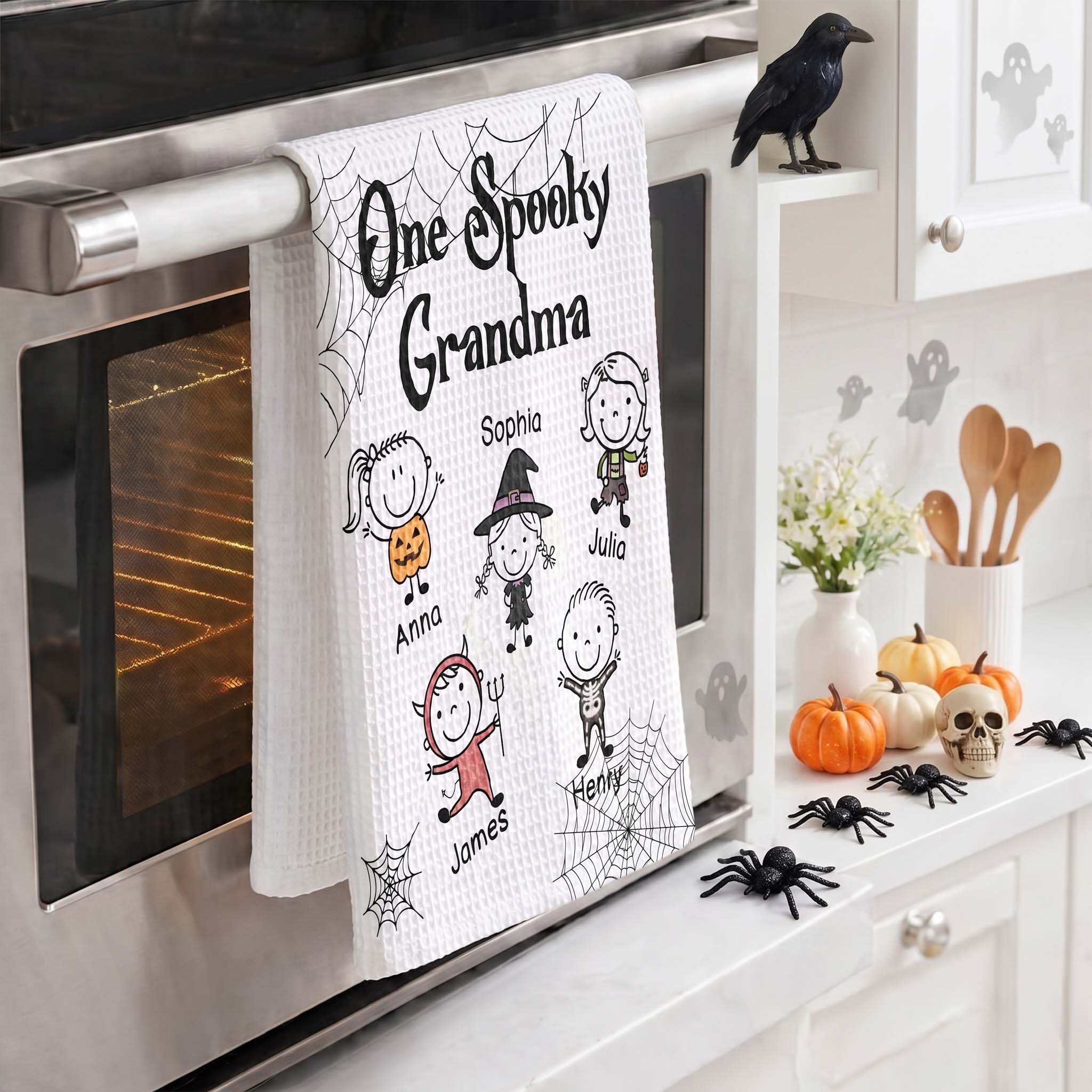 One-Spooky-Grandma-Doodle-Personalized-Kitchen-Towel- 2
