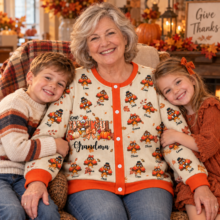 One-Thankful-Grandma-Custom-Grandkids-Turkey-Thanksgiving-Fall-Season-Apparels-Personalized-Cardigan-2