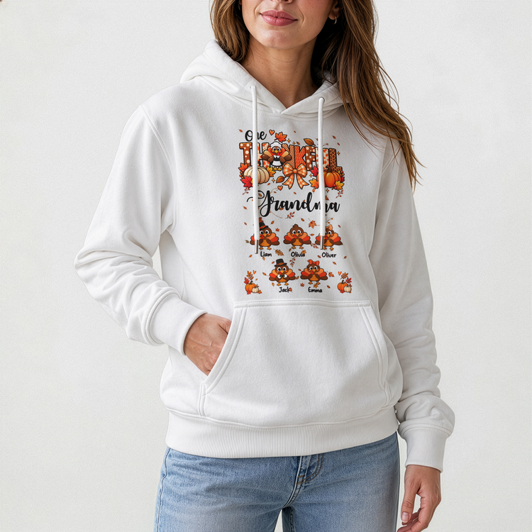 One-Thankful-Grandma-Custom-Grandkids-Turkey-Thanksgiving-Fall-Season-Decorations-Personalized-Shirt-3