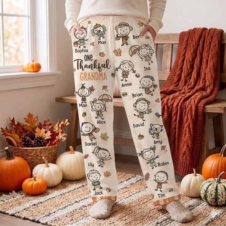 One-Thankful-Grandma-Fall-Vibe-Doodle-Personalized-Lounge-Pants-2