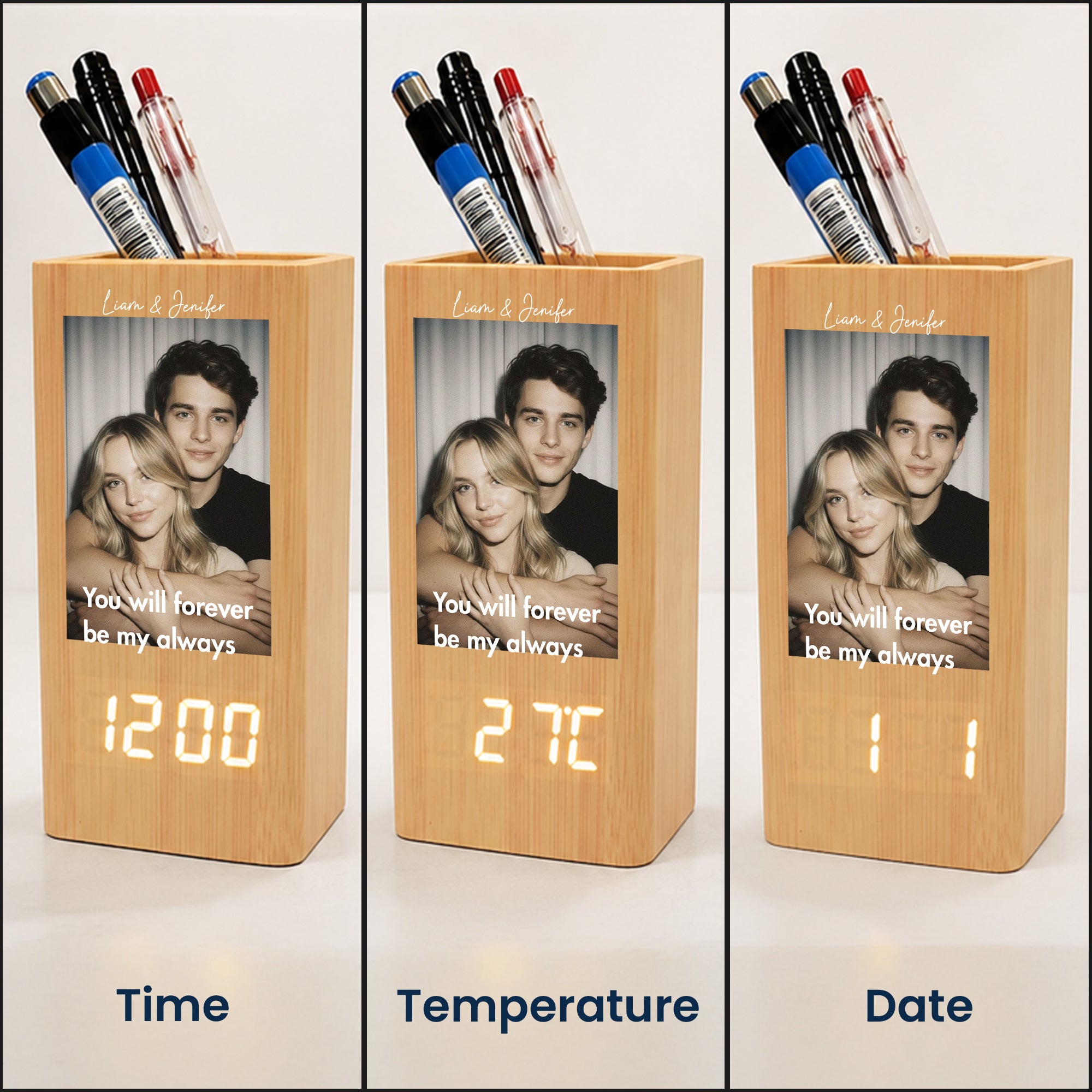 One-Year-Together,-Aniversary-Gift-For-Boyfriend,-For-Him-Personalized-Pen-Holder-With-Clock4