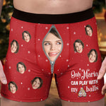 Only Wife Can Play With My Balls - Personalized Photo Men's Boxer Briefs - Gift For Husband