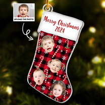 Ornament Custom Photo Christmas Stocking - Personalized Acrylic Photo Ornament