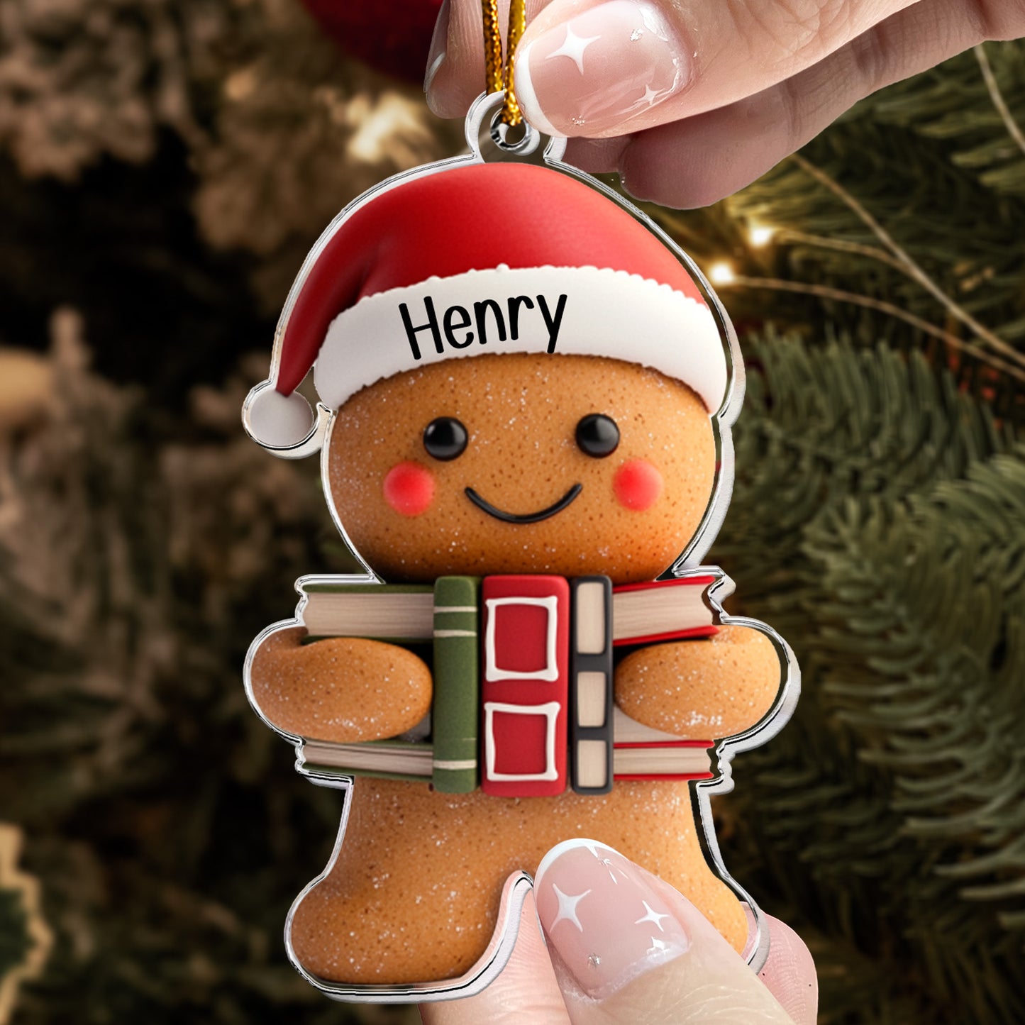 Ornament Gift For Book Lovers Gingerbread - Personalized Acrylic Ornament