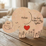 Our 1st Mother's Day Together - Elephant Mom & Baby - Floral Style - Personalized Puzzle