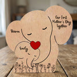 Our 1st Mother's Day Together - Elephant Mom & Baby - Floral Style - Personalized Puzzle